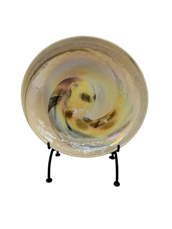 Yalos Murano Other - Yalos Murano Cartoccio Fossile Bowl No Flaws Italy Made 16.25"L x 3.5"H